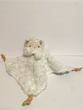 Ingenuity Sheep Lovey Lamb Plush Security Blanket White Blue Knots Cuddle Toy